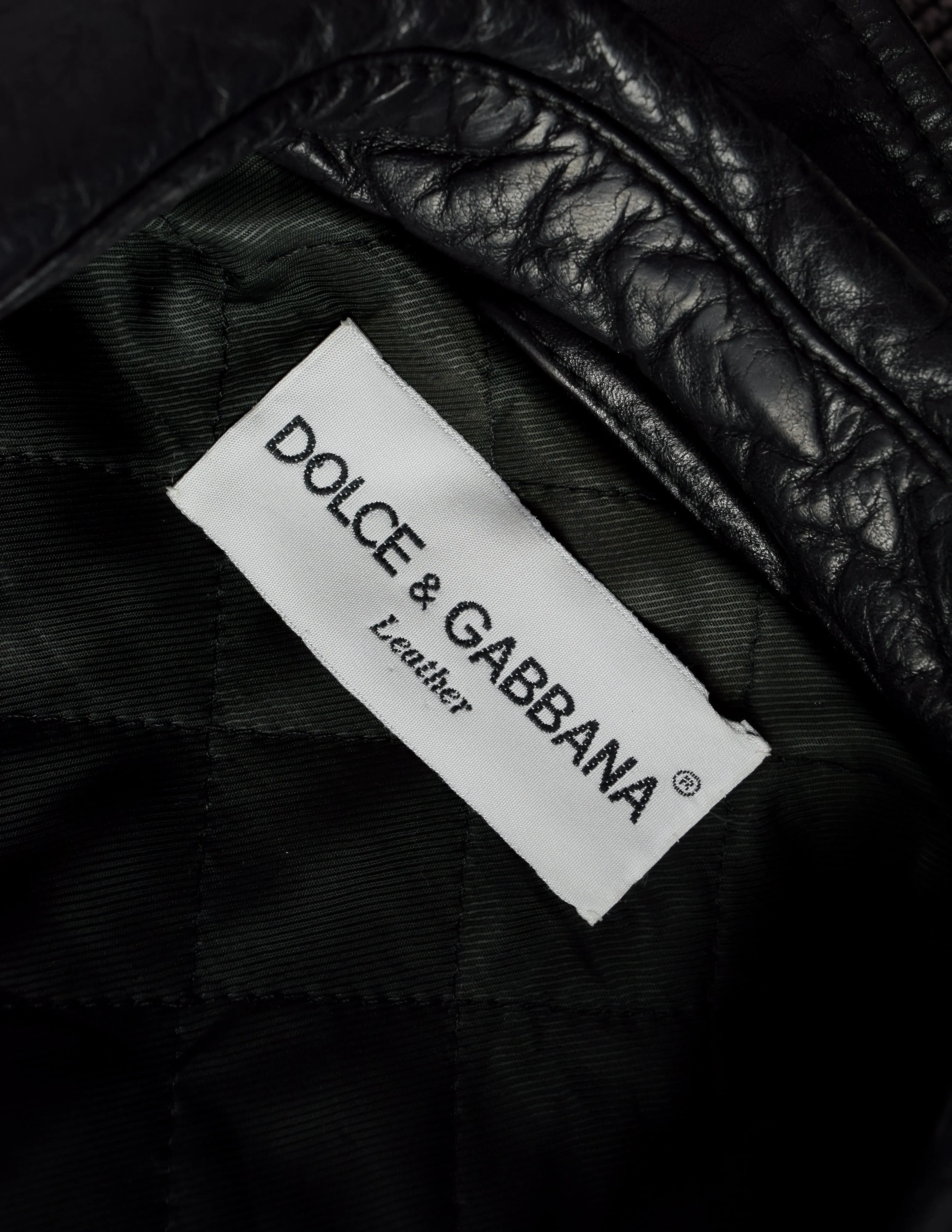 Dolce & Gabbana Vintage 1980s Phenomenal Black Leather Motorcycle Jacket