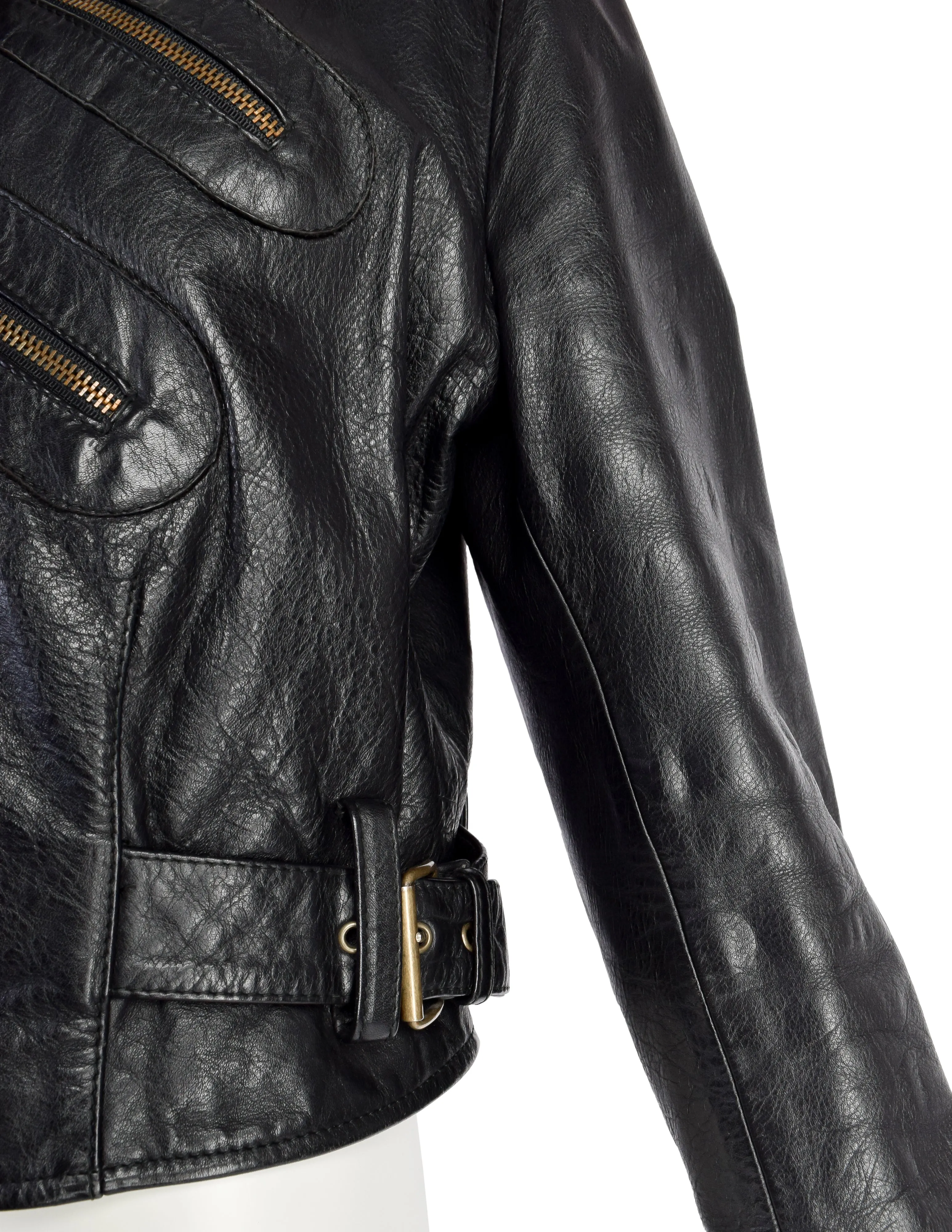 Dolce & Gabbana Vintage 1980s Phenomenal Black Leather Motorcycle Jacket