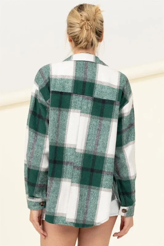 Effortless Ease Plaid Print Shacket