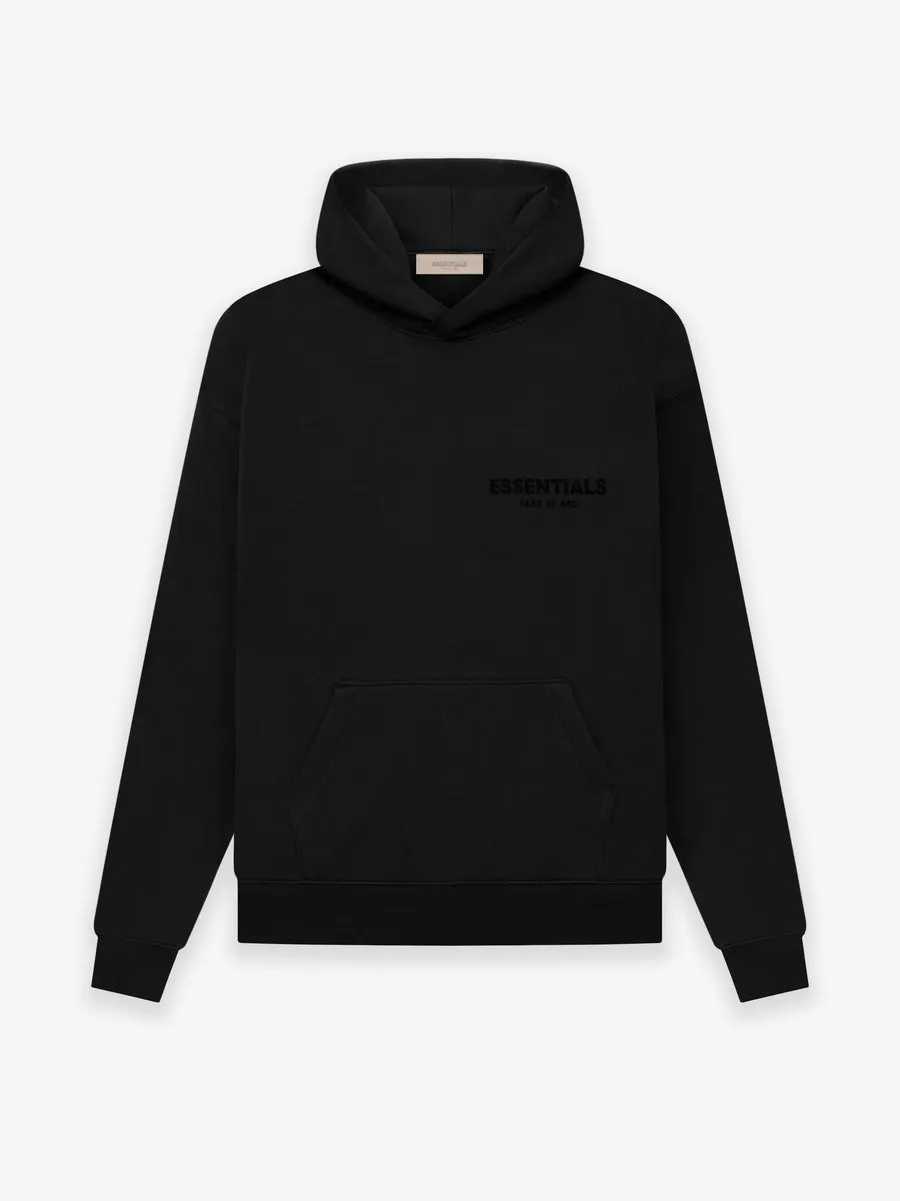 Essentials - Velvet Logo Hoodie (Black)