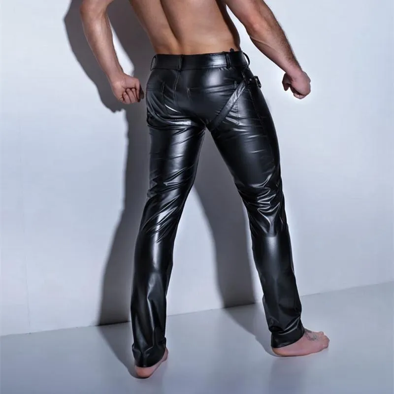 Exotic Plus Size Black Leather Legging