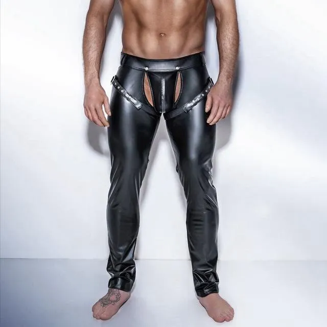 Exotic Plus Size Black Leather Legging