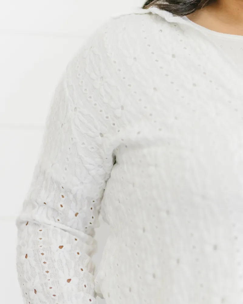 Eyelet Long Sleeve Shacket