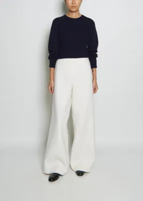 Flared Wool Twill Pants