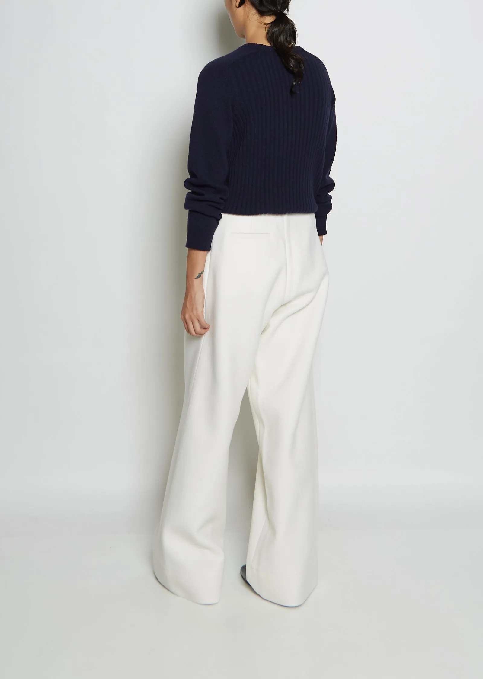 Flared Wool Twill Pants