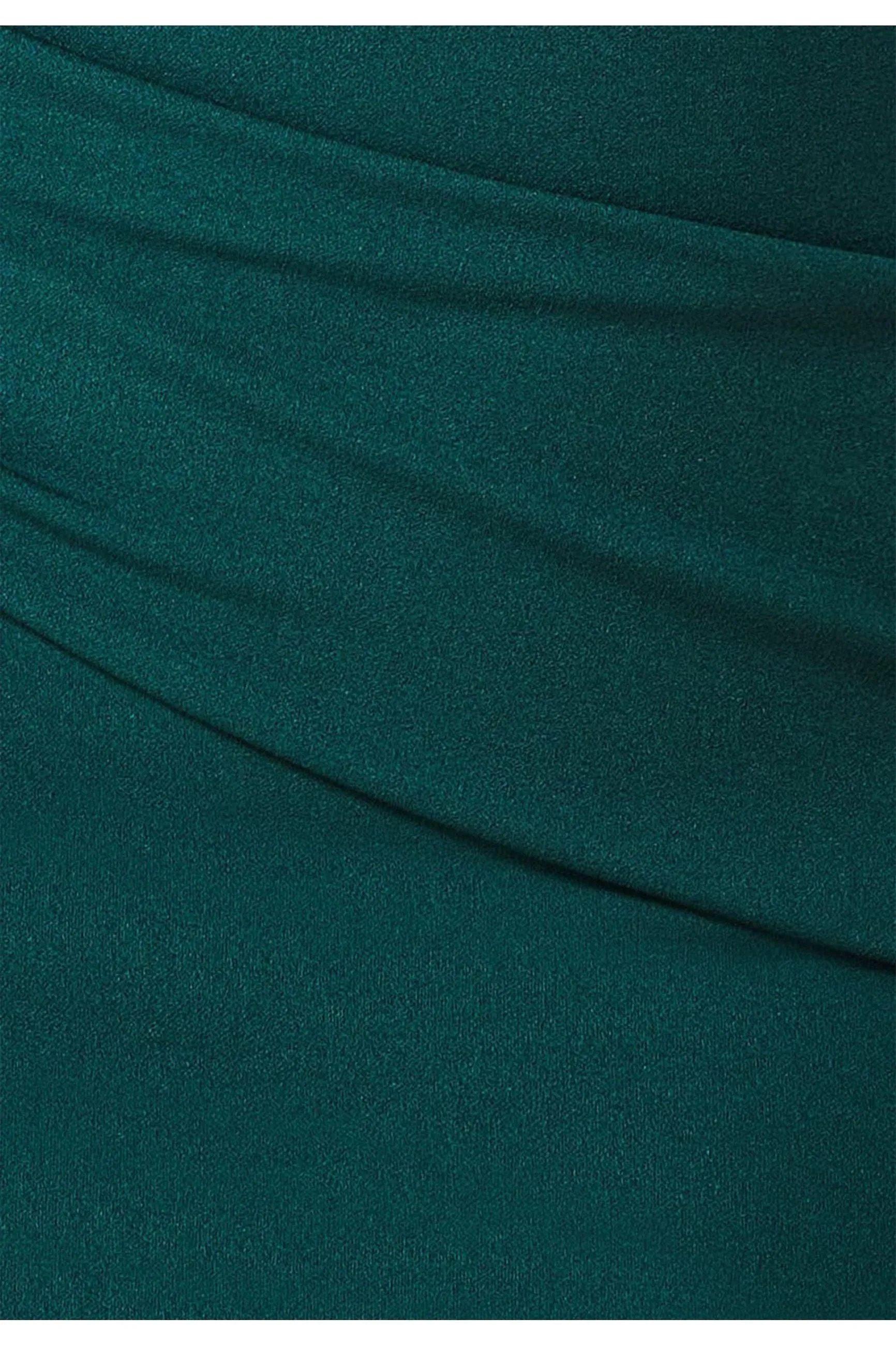 Goddiva Bardot Pleated Midi Dress - Emerald Green