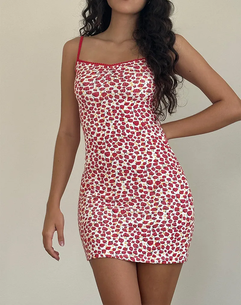 Gracias Mini Dress in Strawberry 2023 Print