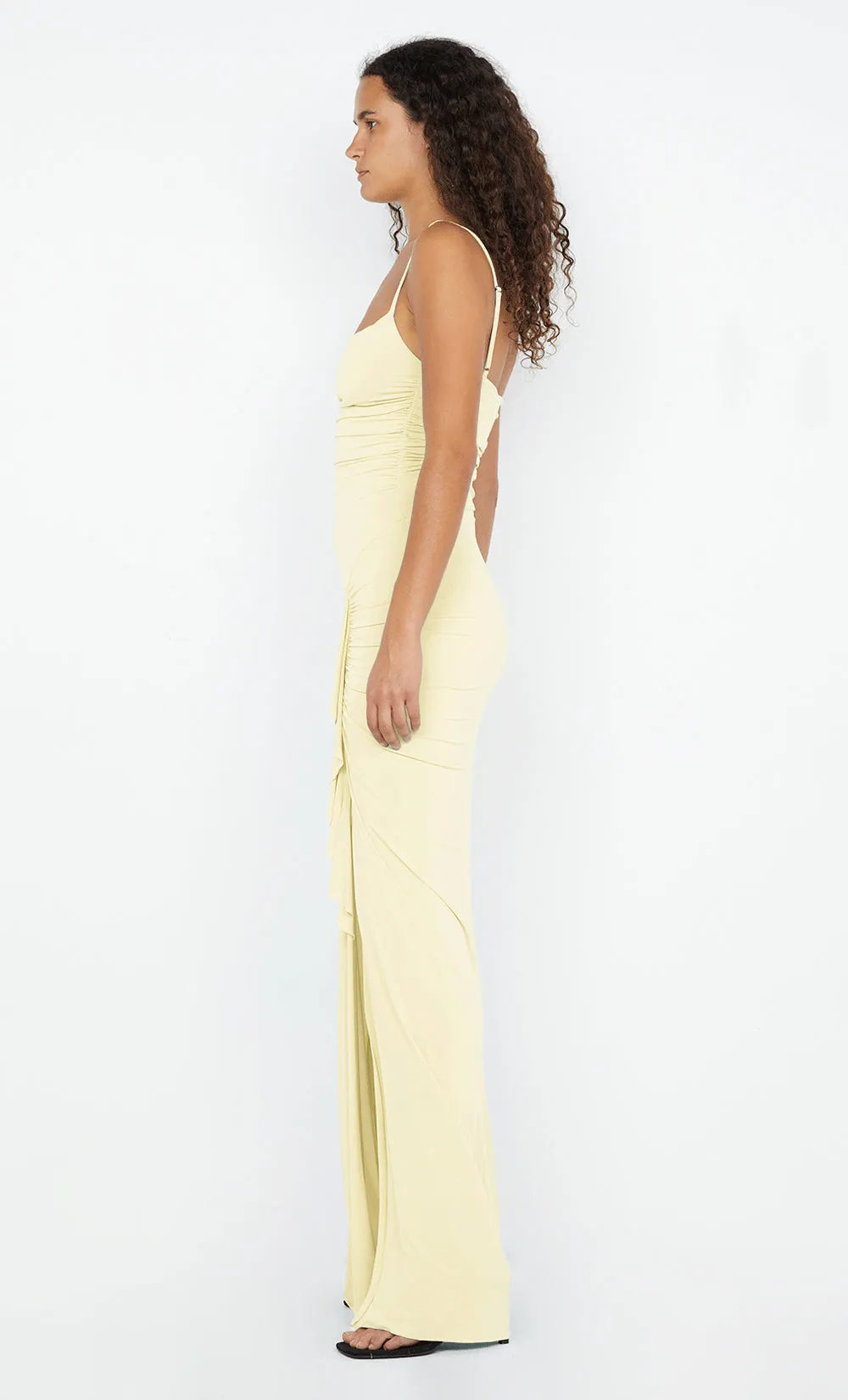 GRETA RUFFLE DRESS - BUTTER