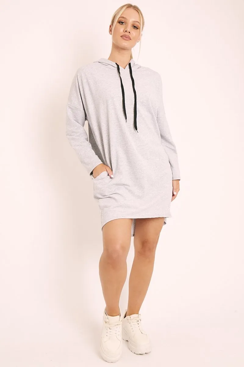 Grey Oversized Hoodie Jumper Dress - Mariah