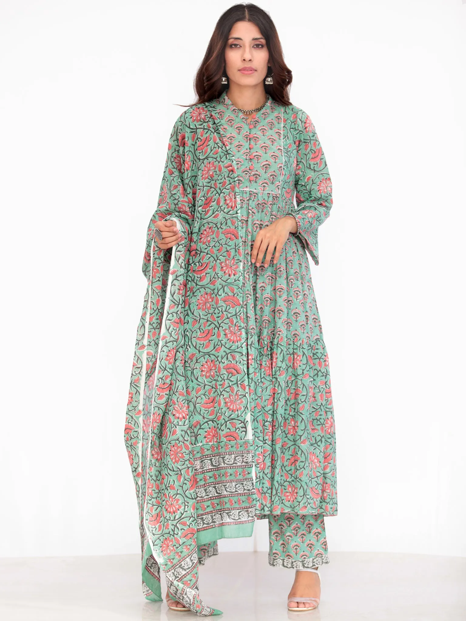 Harit Andaz Set Of Flared Kurta Pants Dupatta