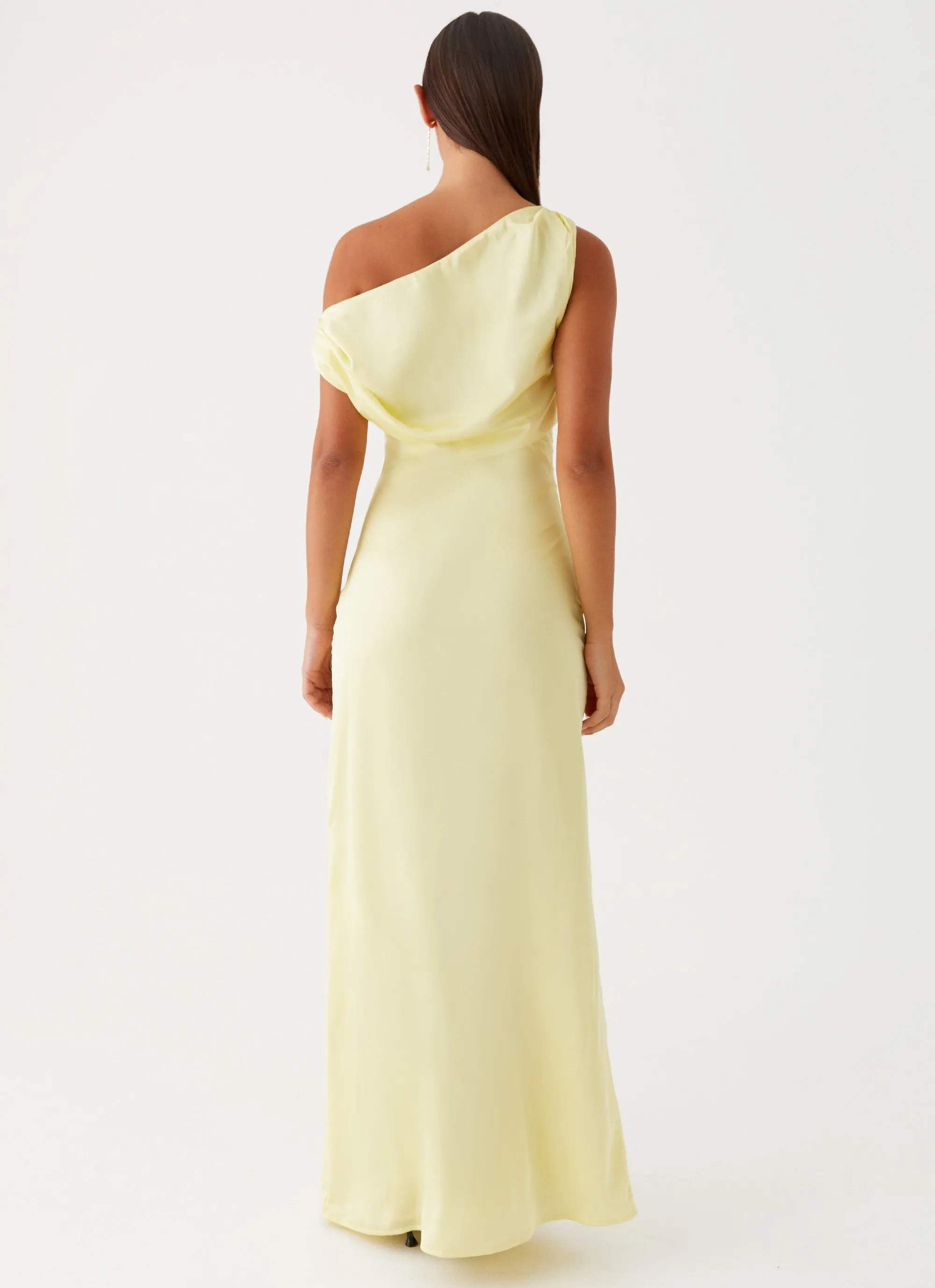 Heart Of Glass Satin Maxi Dress - Yellow