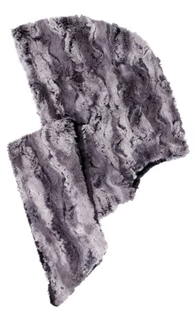 Hoody Scarf - Luxury Faux Fur in Muddy Waters with Cuddly Fur in Black - Sold  Out!