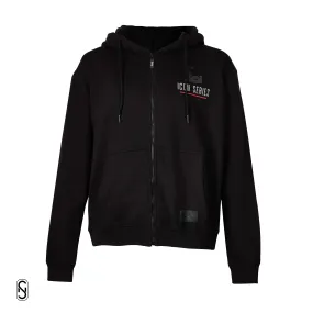 ICON Series Regular Fit Zip Through Hoodie -Black