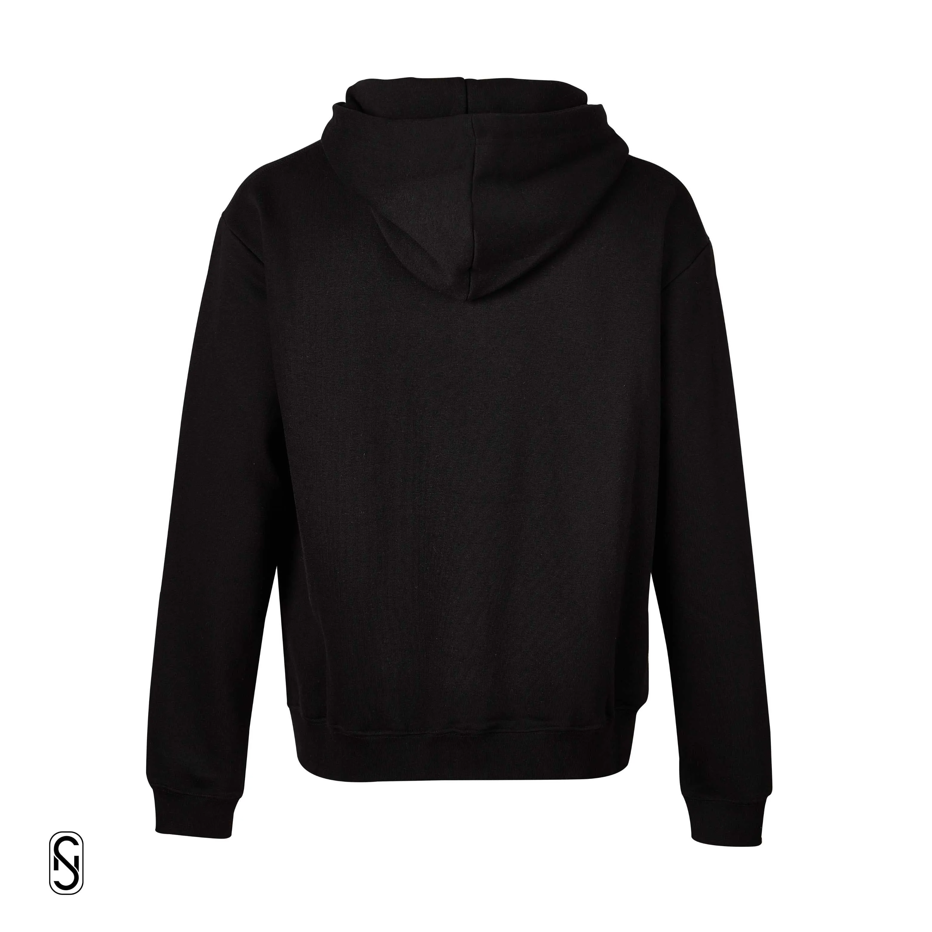 ICON Series Regular Fit Zip Through Hoodie -Black