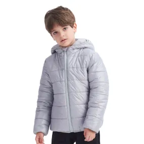 IKALI Kids Winter Coats, Boys Light Weight Puffer Jacket Grey (3-12Y)