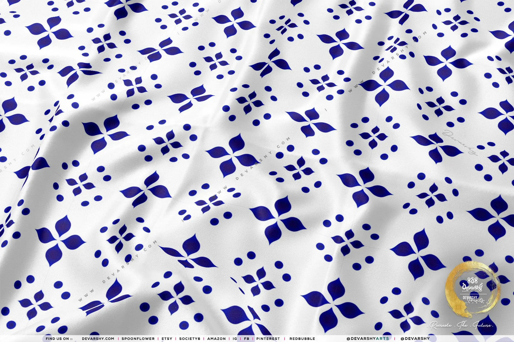 Indigo Block Print Apparel Fabric 3Meters , 9 Designs | 8 Fabrics Option | Fabric By the Yard | 034