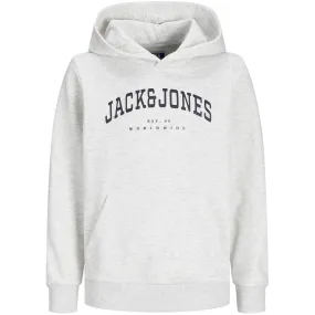 Jack & Jones Junior White Melange Caleb Varsity Sweat Hoodie Noos