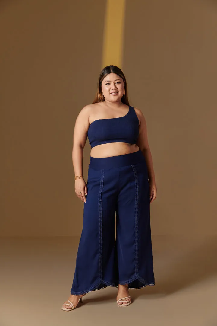 Jalsa Crochet Lace Navy Blue Tummy Shaper Pants