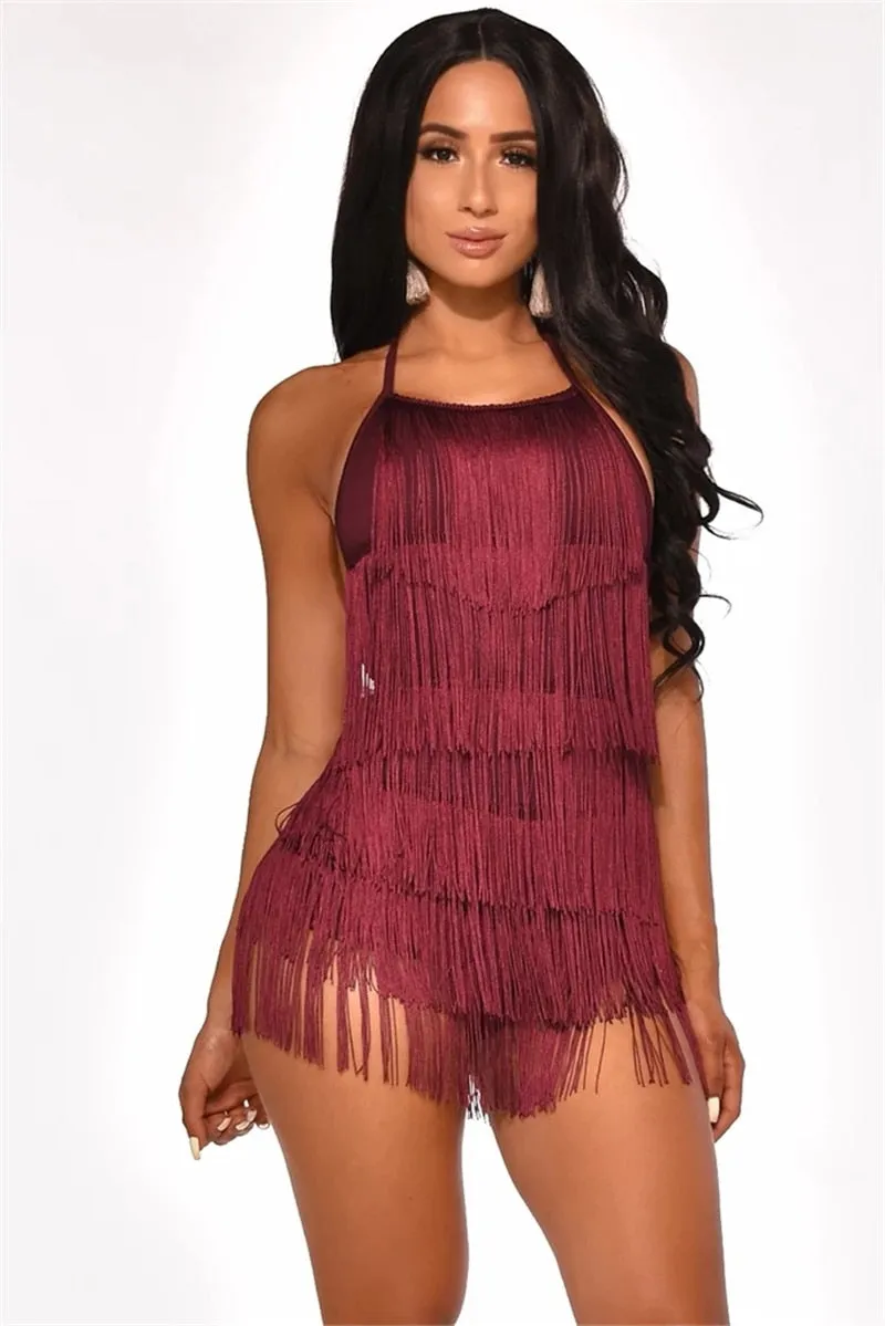 Leslie Tassel Bandage Bodycon Dress