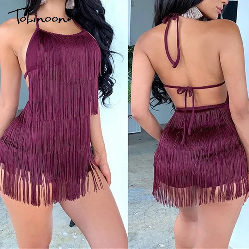 Leslie Tassel Bandage Bodycon Dress