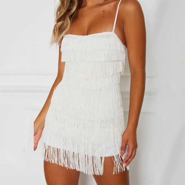 Leslie Tassel Bandage Bodycon Dress