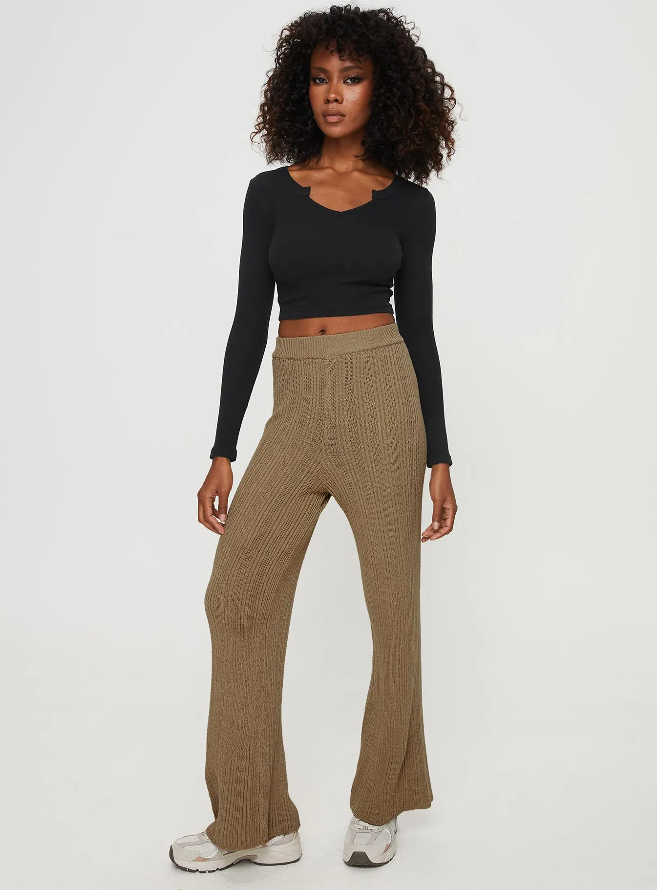 Lexie Knit Pants Beige Marle