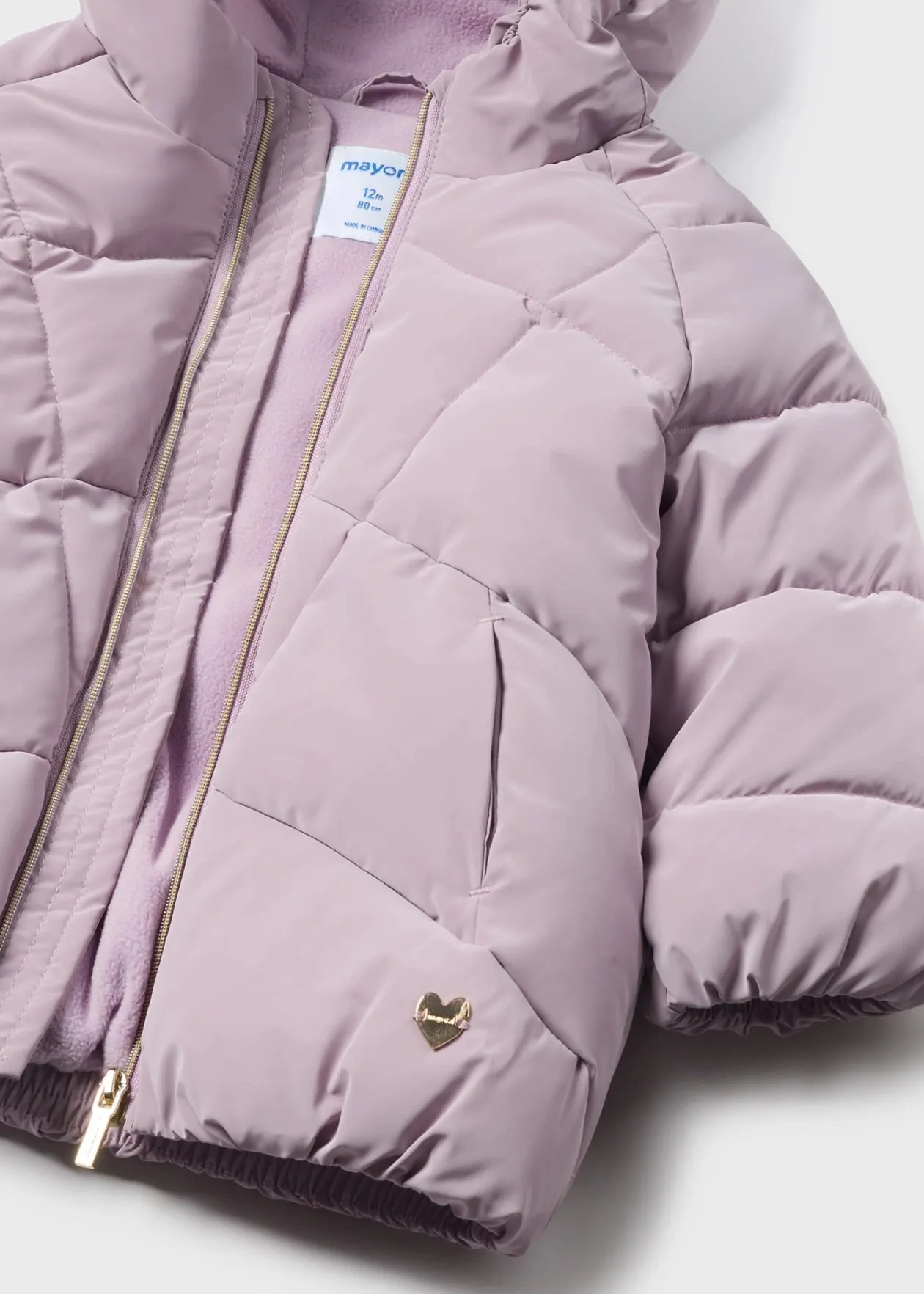 Lilac purple padded baby coat