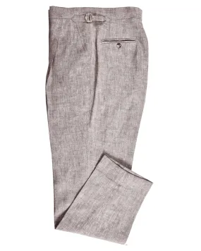 Linen Cotton Brown White Light Canvas Dress Pant