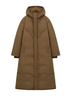 Long puffer jacket Espresso