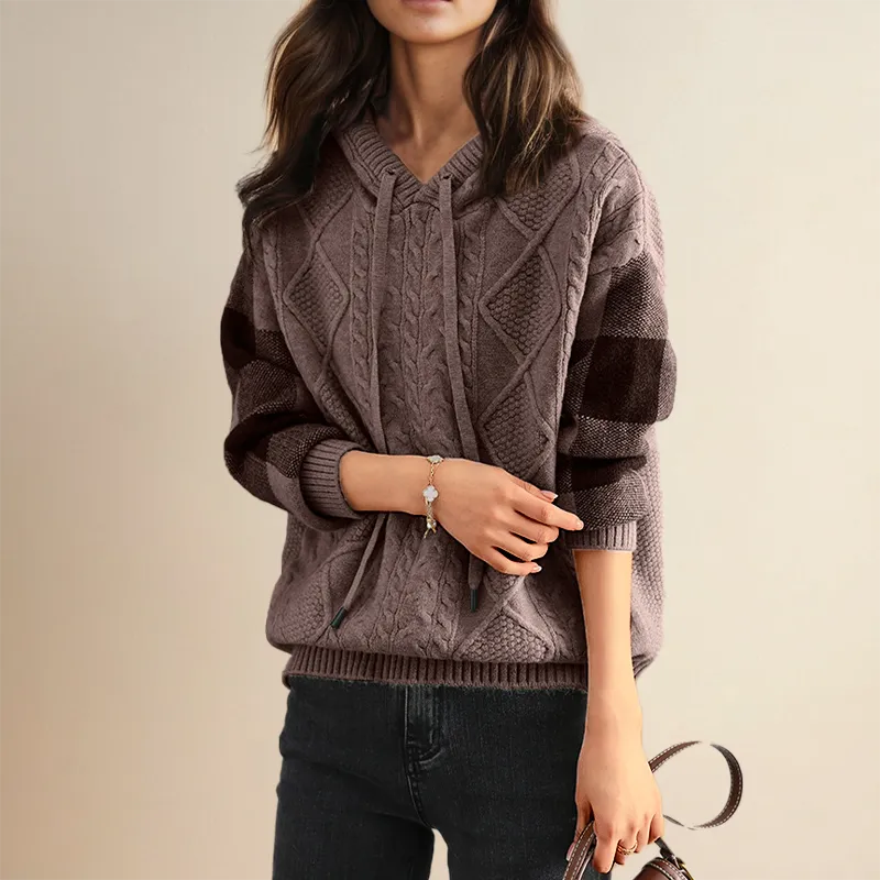 LÉONIE - JACQUARD HOODED SWEATER