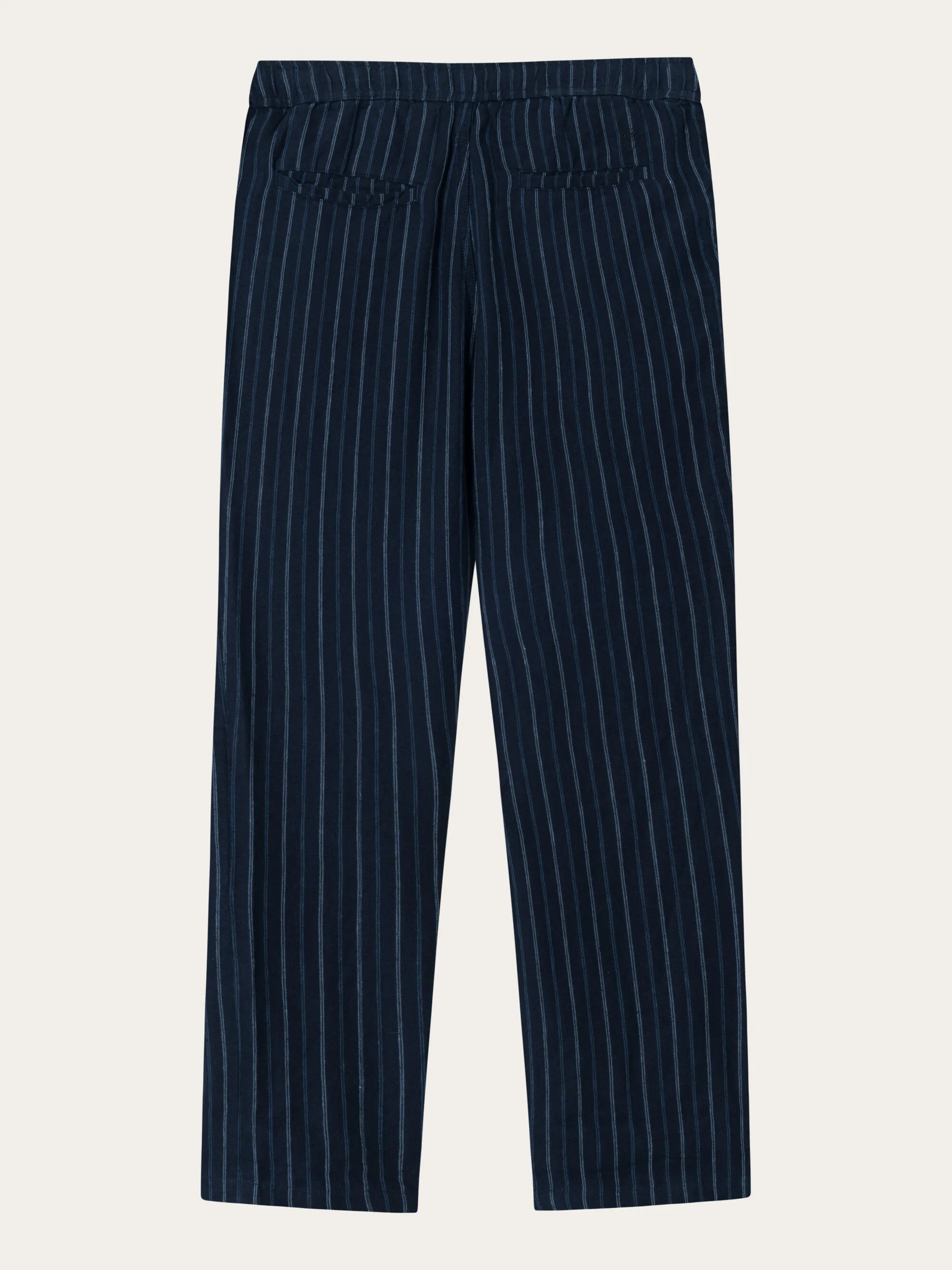 Loose striped linen pant - Stripe - navy