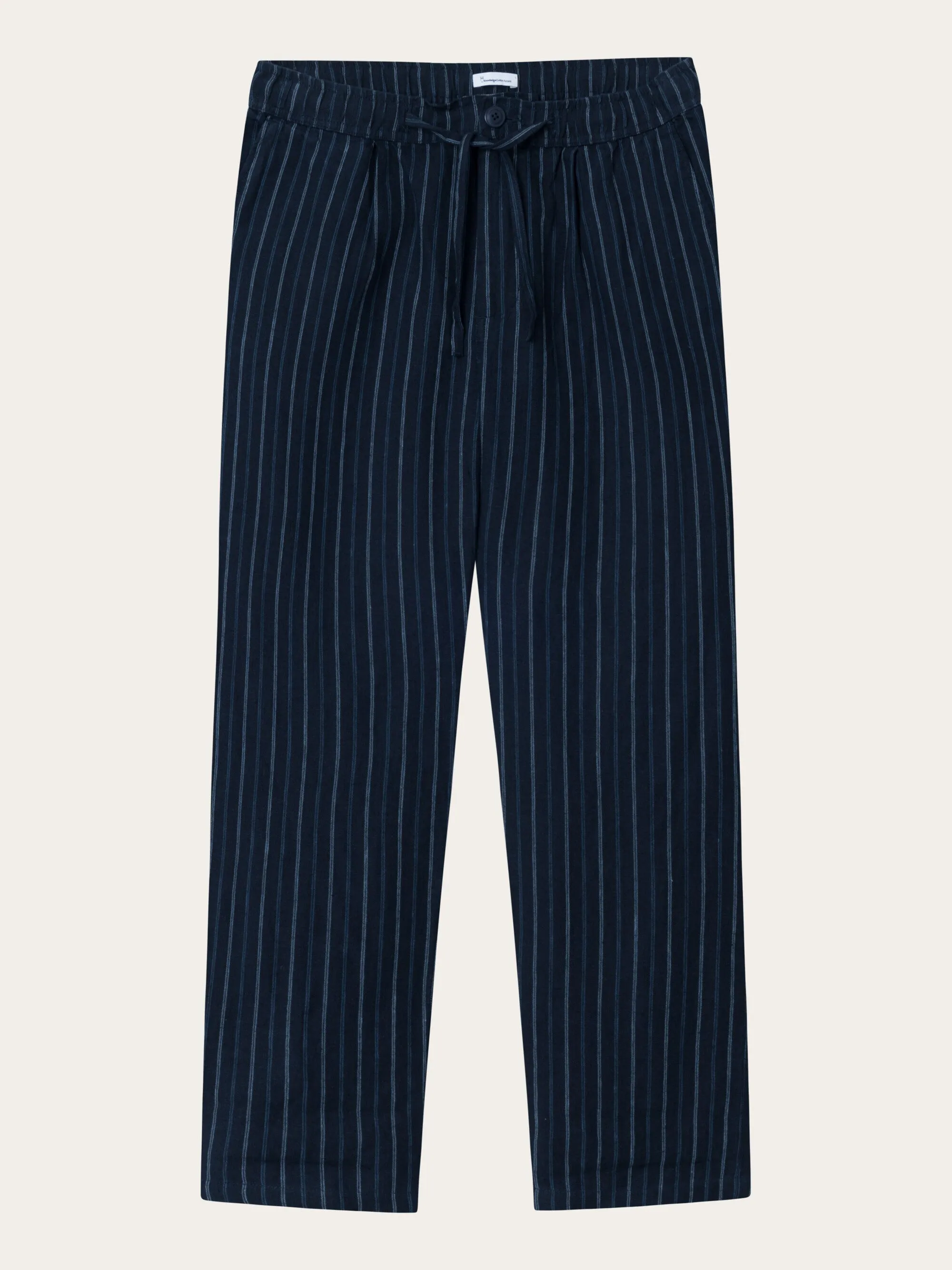 Loose striped linen pant - Stripe - navy