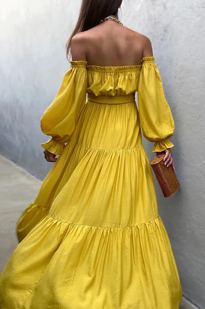 Loreli yellow maxi dress