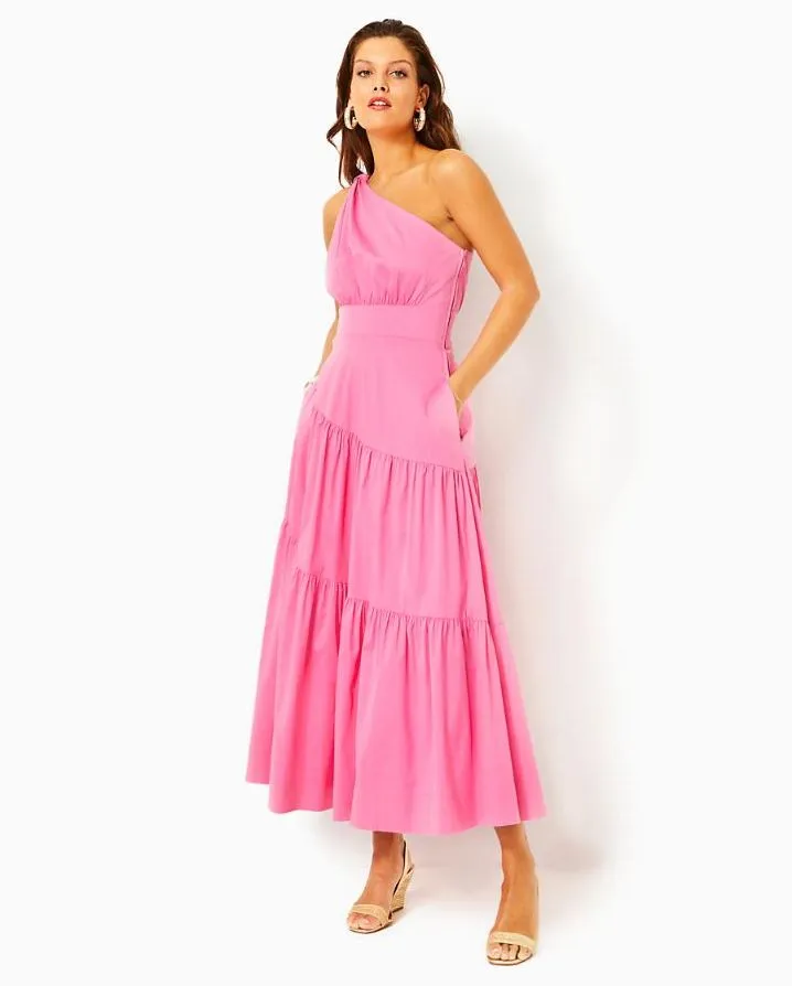 LUCILYN ONE SHOULDER MAXI DRESS