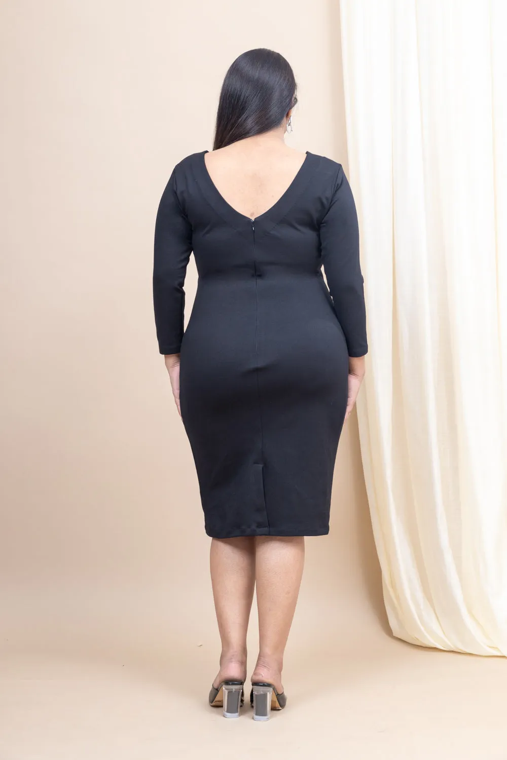 Lunarbeam V-Neck bodycon dress