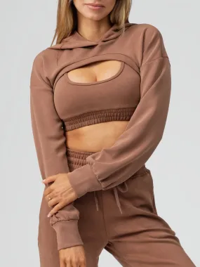 Luxe Bolero Hoodie - Cocoa