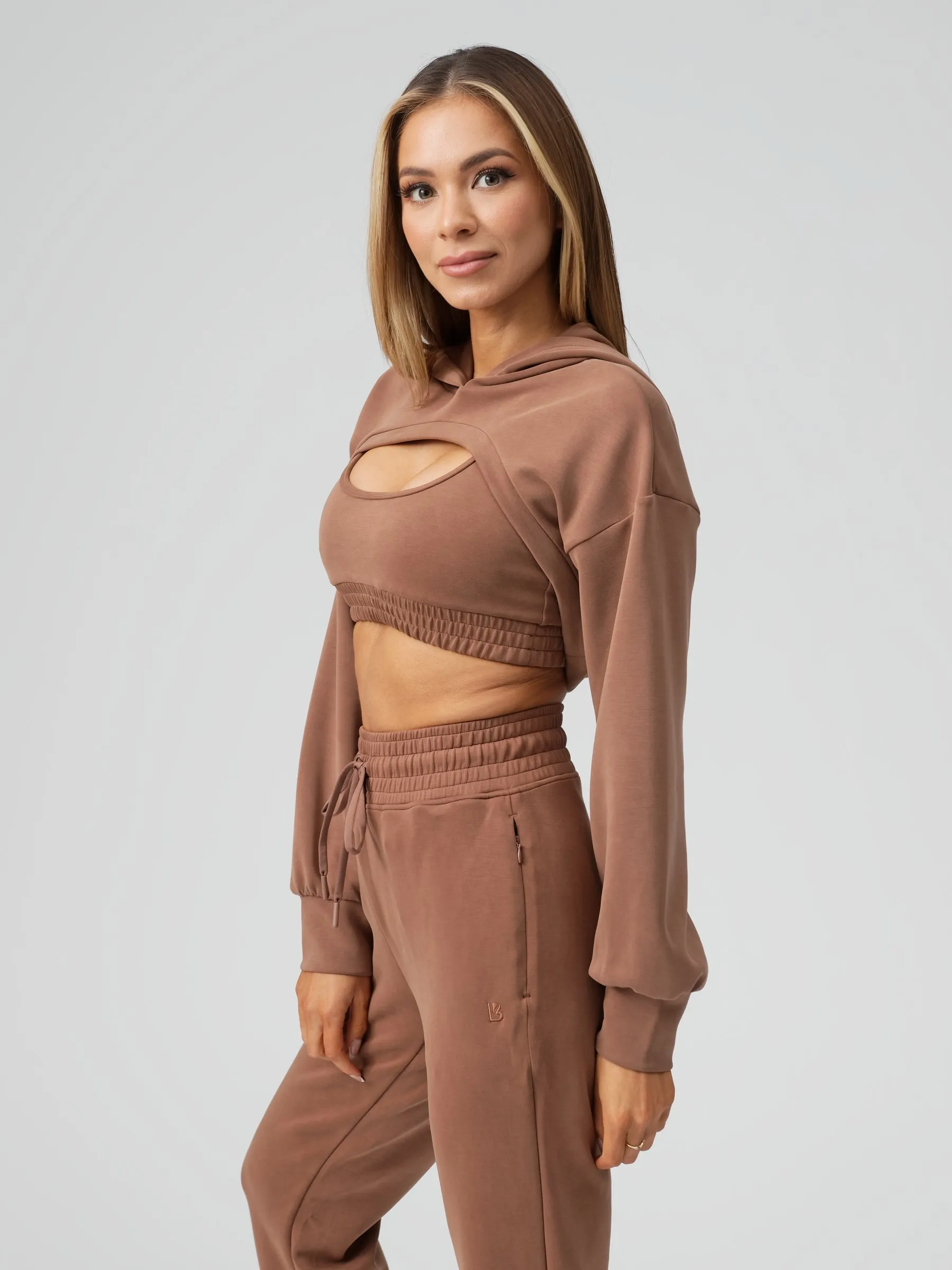 Luxe Bolero Hoodie - Cocoa