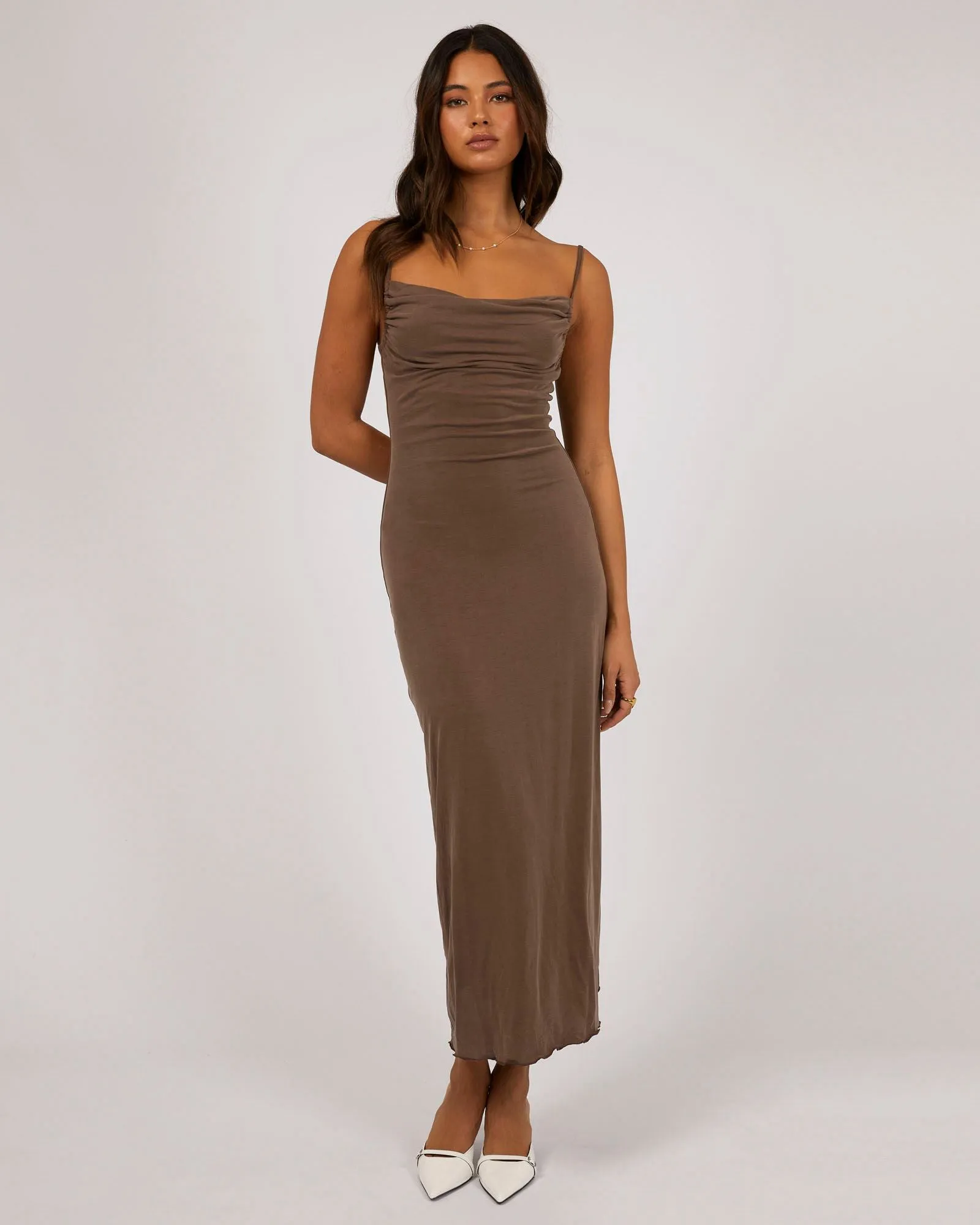 LUXE COWL NECK MAXI DRESS