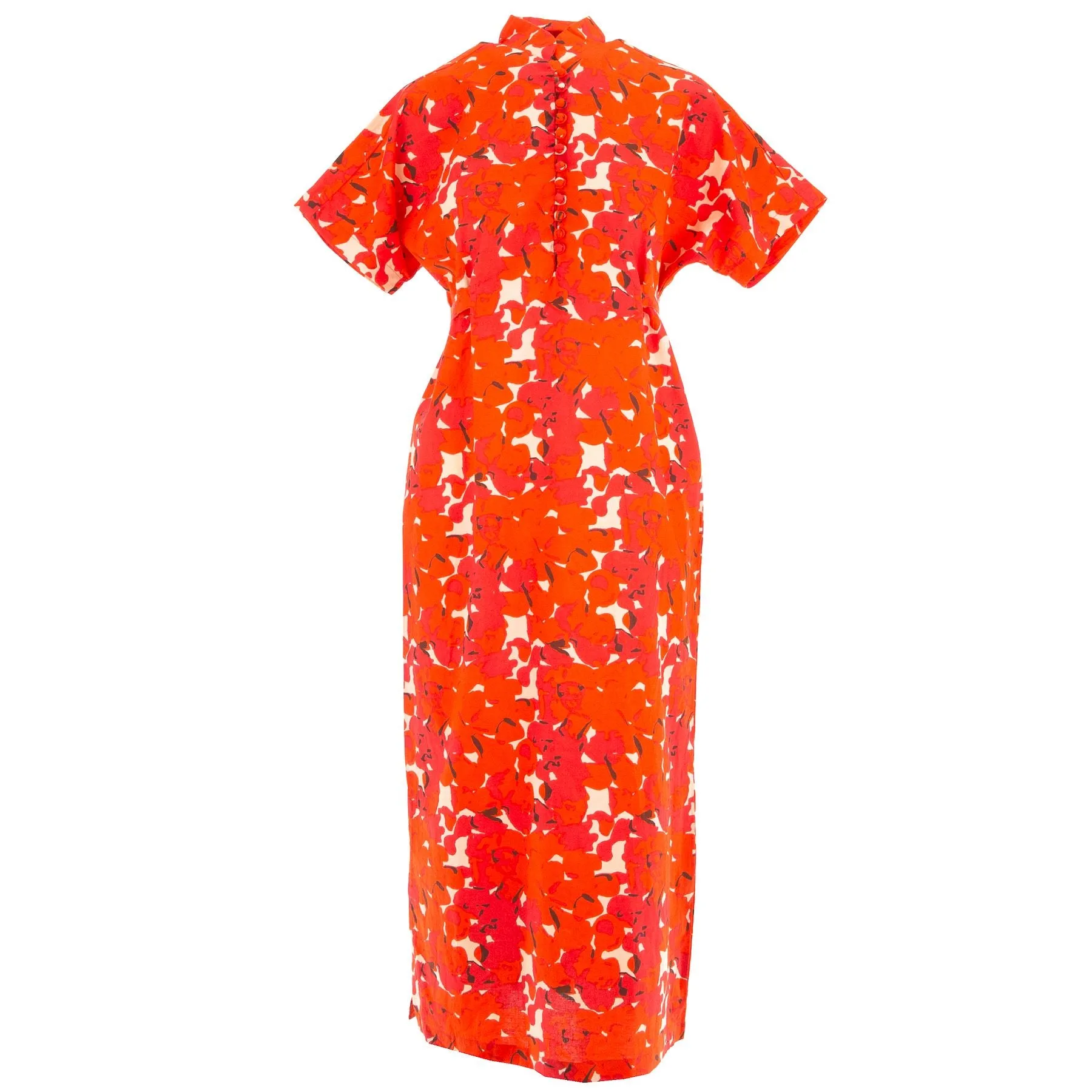 Mandarin Maxi Dress - Vibrant Orange