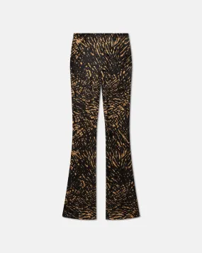 Matson - Crushed Velvet Flared Leggings - Fur Stroke Animal