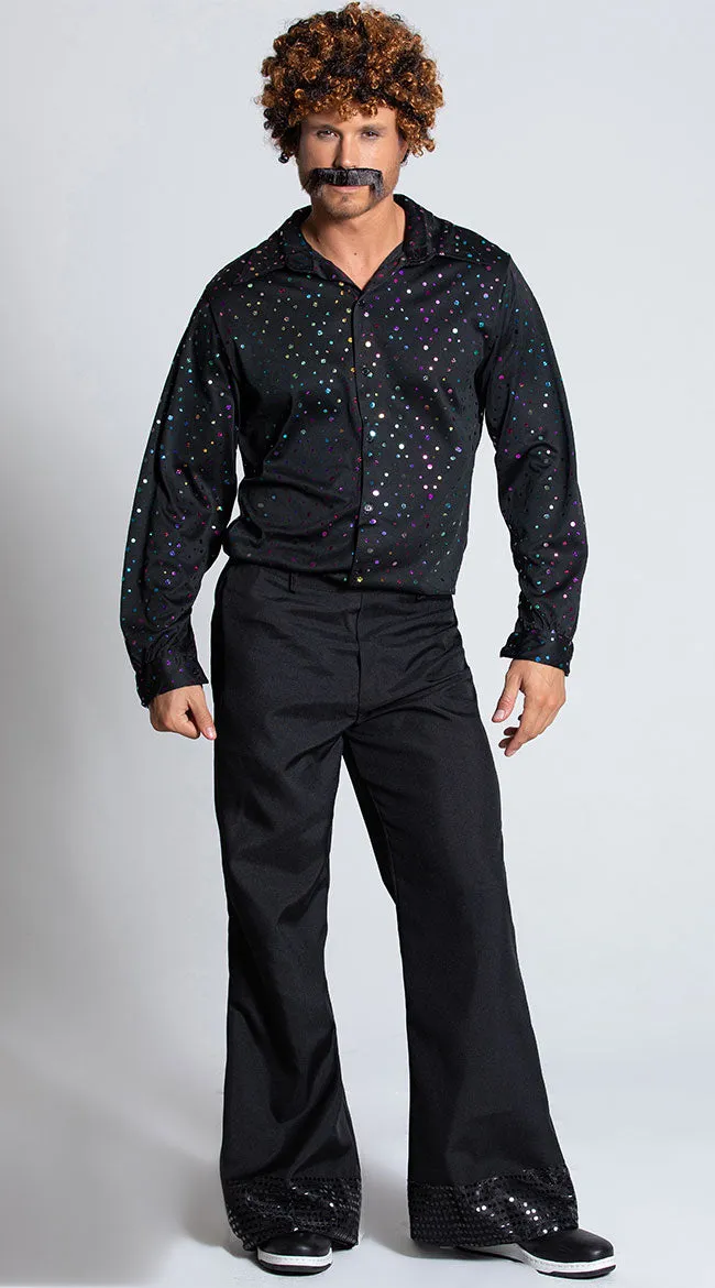 Men's Disco Pants with Sparkling Cuffs