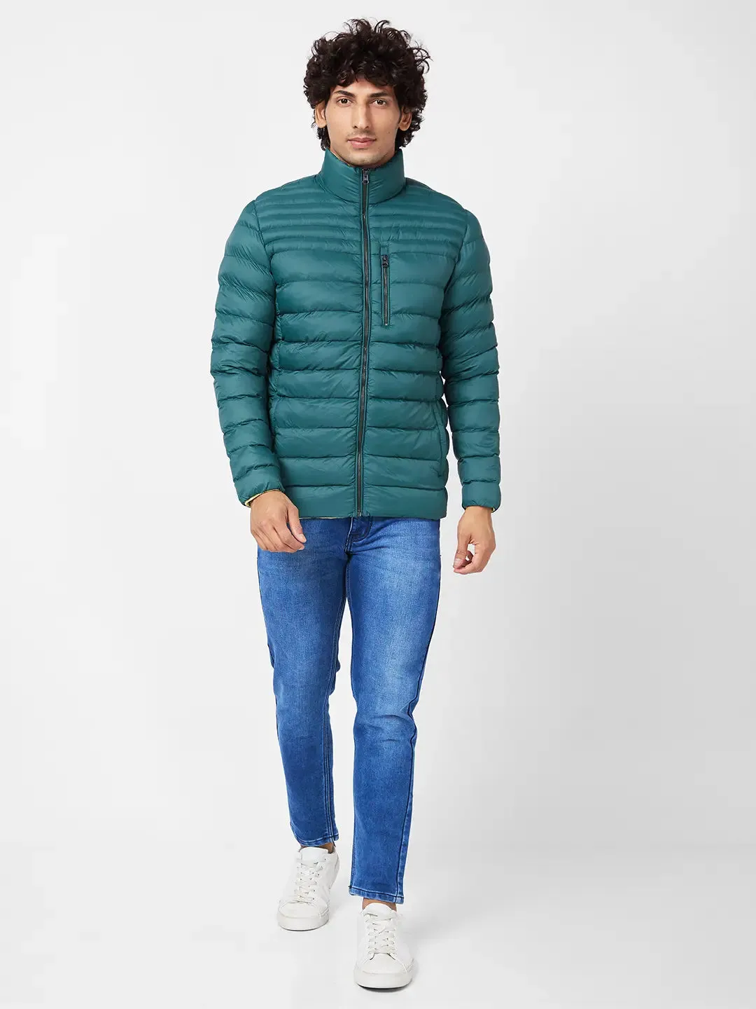 Men'S Packable Puffer Jacket With Br and ed Print On Neck