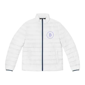 Men's Puffer Jacket (AOP) with Bitcoin Logo design (shipped to USA & Canada)