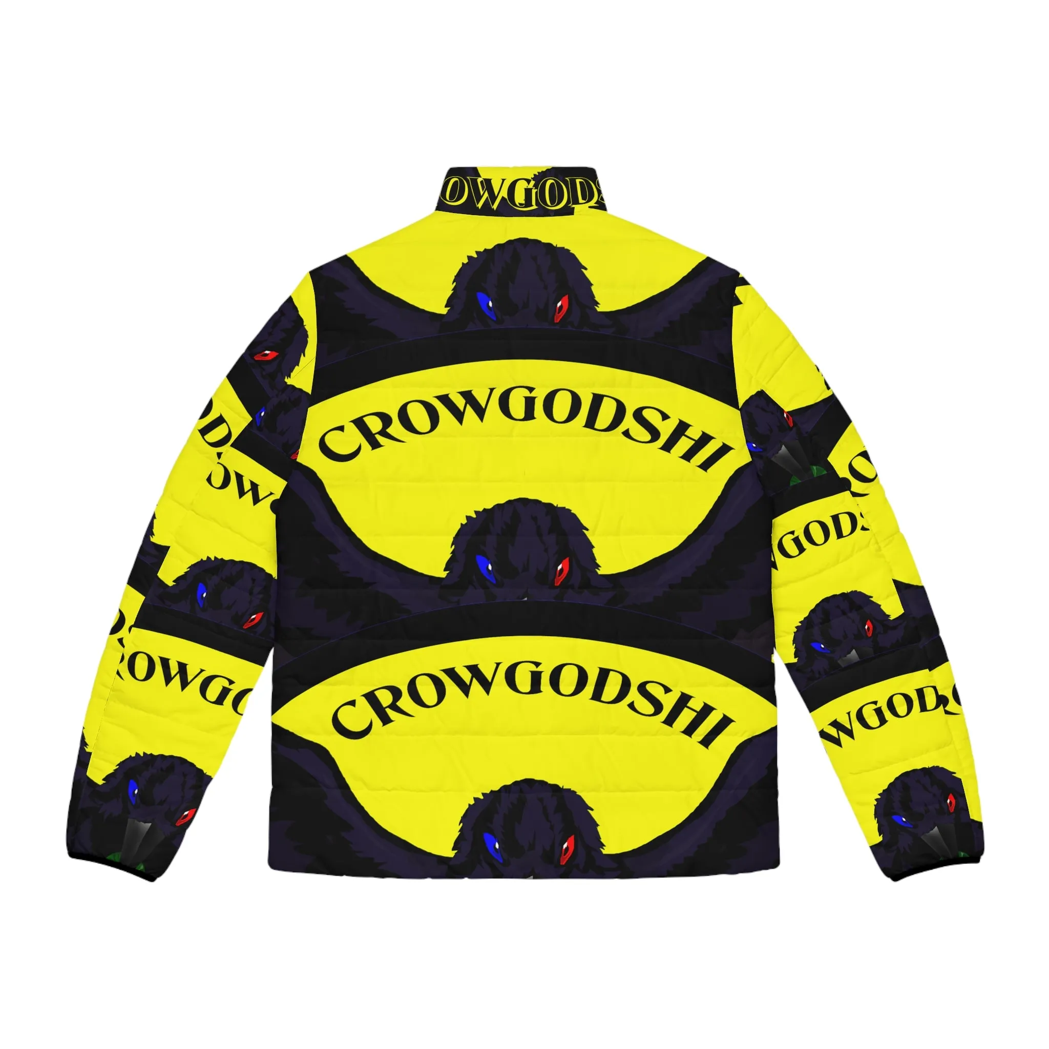 Men's Special Edition Crowgodshi Puffer Jacket, YELLOW LOGO