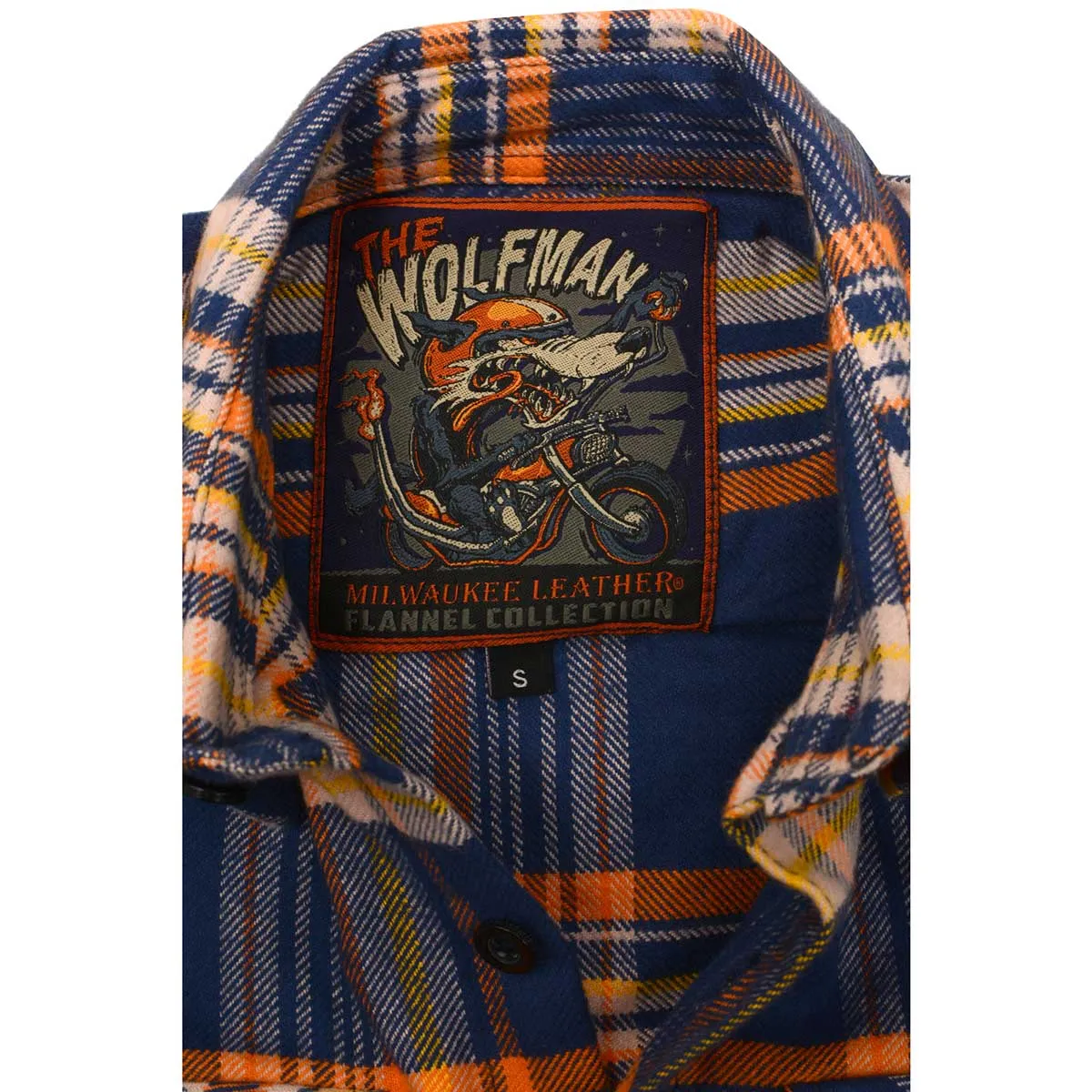 Milwaukee Leather MNG11700 | Men's 'The Wolfman' Blue/Orange Long