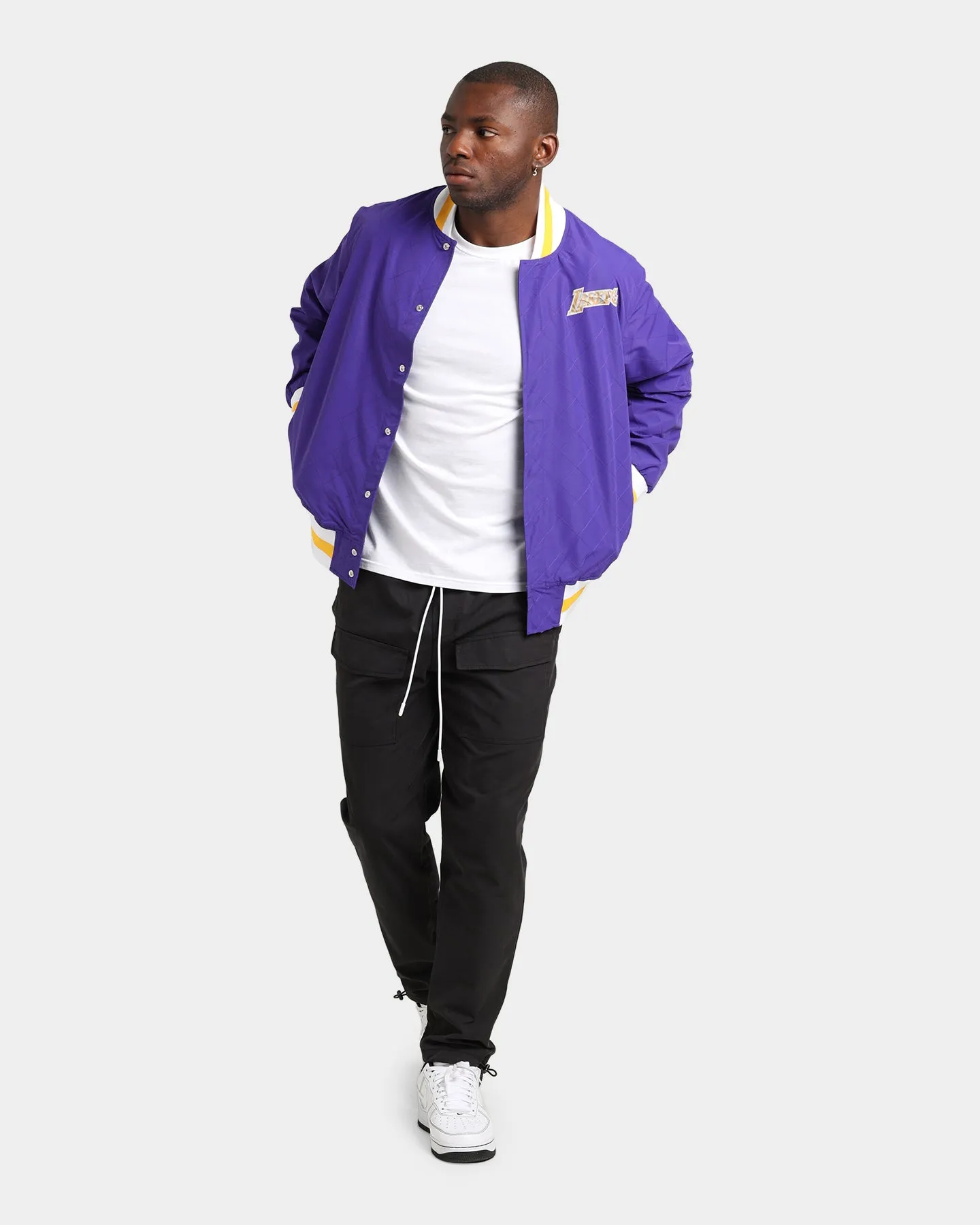 Mitchell & Ness Los Angeles Lakers 75th Anniversary Warm Up Jacket Purple