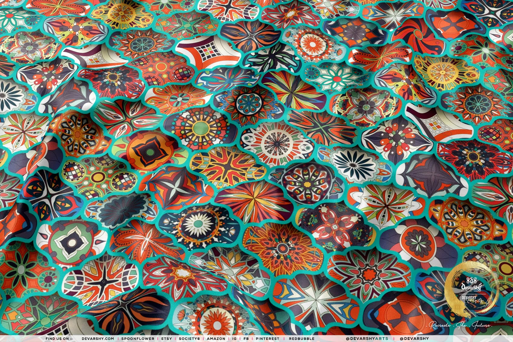 Moroccan Art Apparel Fabric 3Meters , 9 Designs | 8 Fabrics Option | Fabric By the Yard | D20304