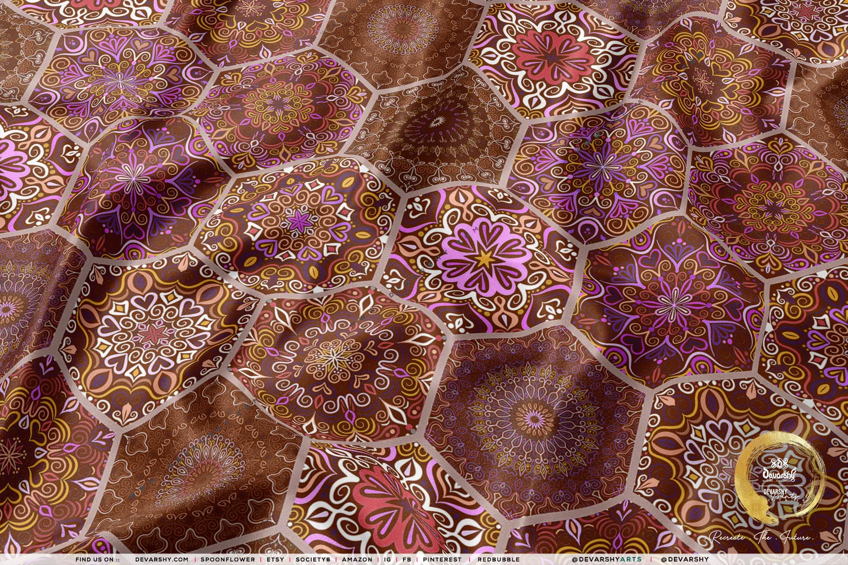 Moroccan Art Apparel Fabric 3Meters , 9 Designs | 8 Fabrics Option | Fabric By the Yard | D20304