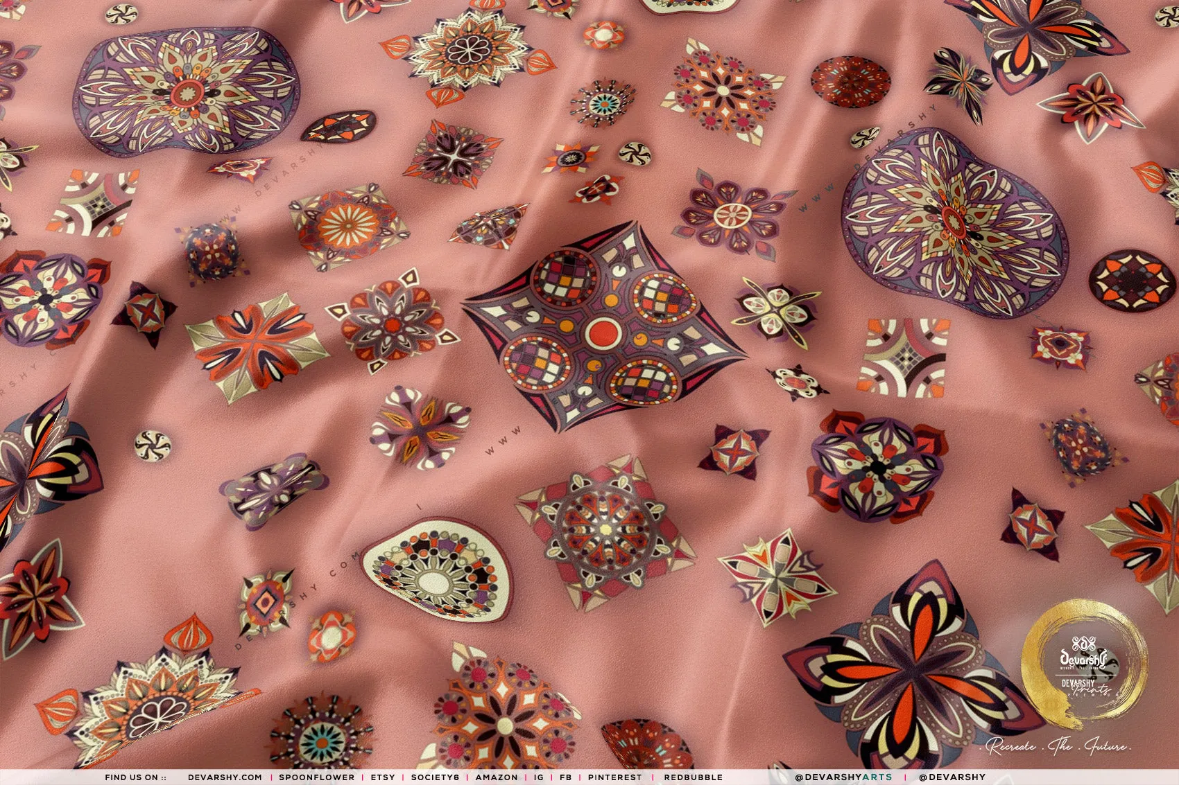 Moroccan Pattern Apparel Fabric 3Meters , 9 Designs | 8 Fabrics Option | Fabric By the Yard | D20288