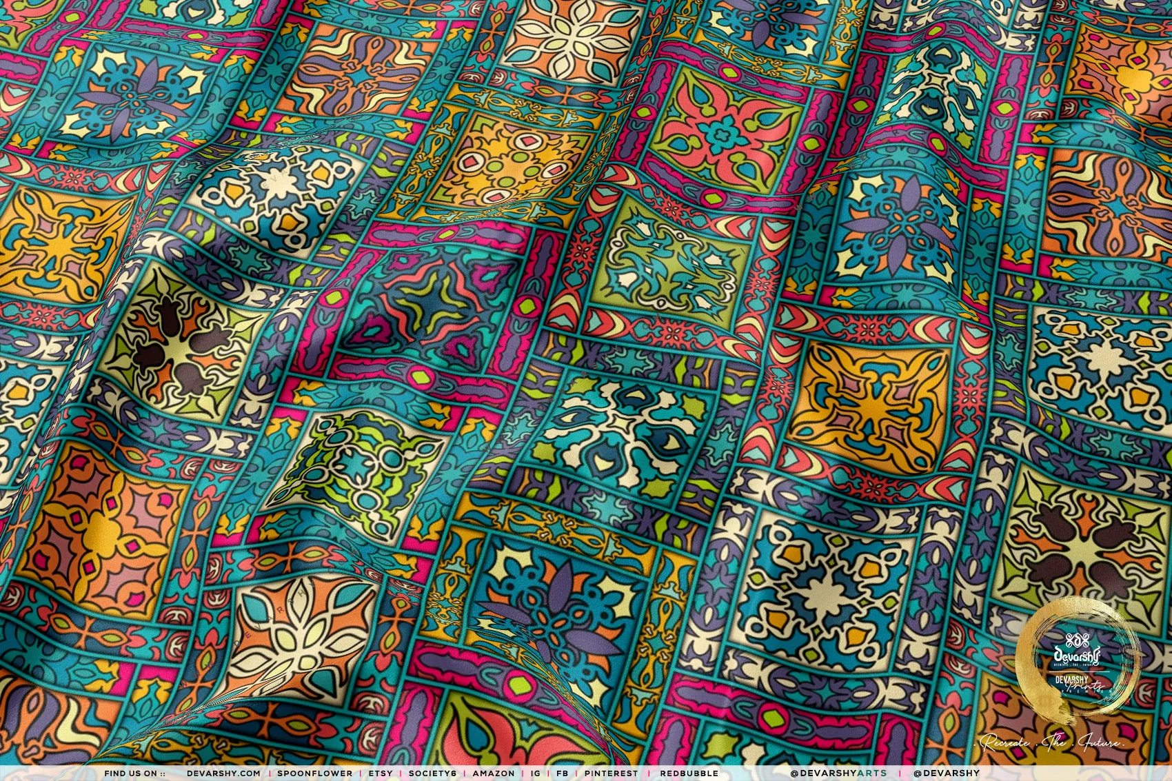 Morocco Bohemian Apparel Fabric 3Meters , 9 Designs | 8 Fabrics Option | Fabric By the Yard | D20298